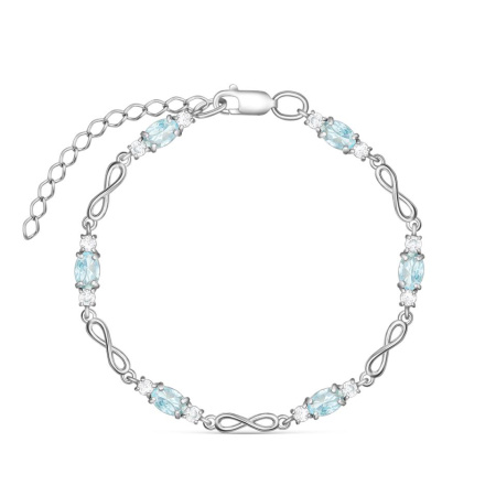 Серебряный браслет с топазом и фианитами