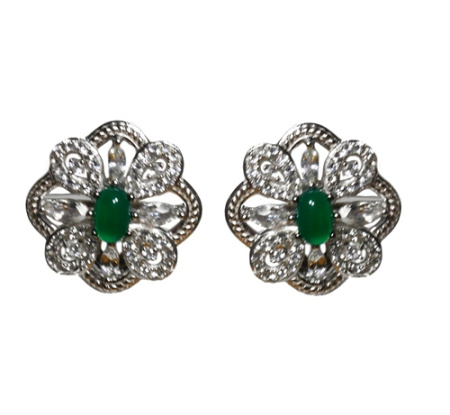 Серебряные серьги с топазами и агатами