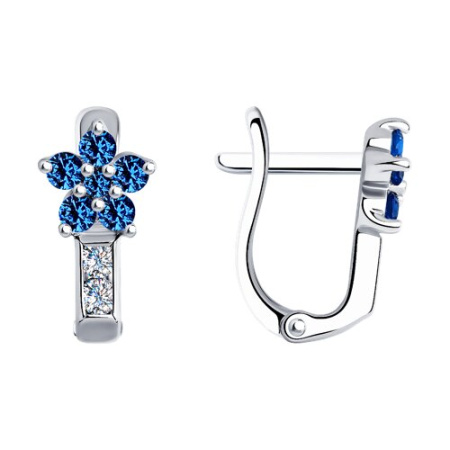 Серьги из серебра с фианитами