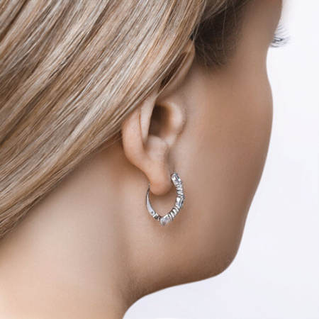 Серебряные серьги с топазами и фианитами