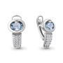 Серебряные серьги с топазами и фианитами