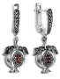 Серебряные серьги ALEXANDRE VASSILIEV с гранатами и марказитами Swarovski