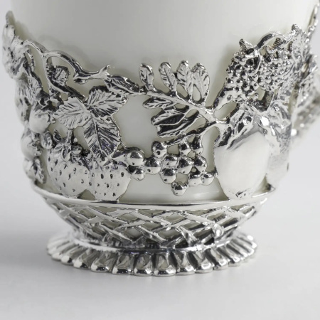 2 чашки чайные «Натюрморт» с чернением с ложками