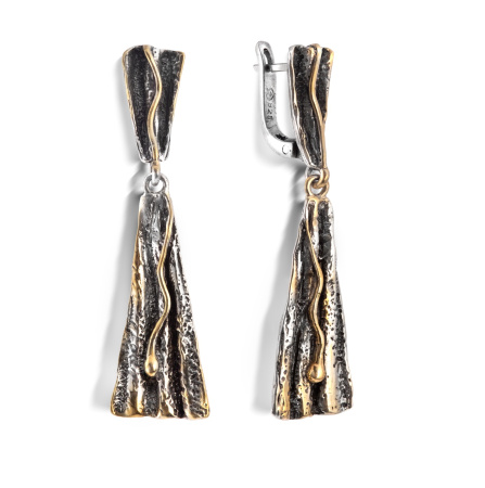 Серьги из серебра с позолотой