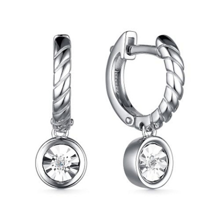 Серьги из серебра с бриллиантами