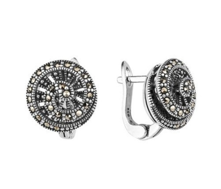 Серьги из серебра с марказитами