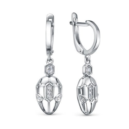 Серьги из серебра с фианитами
