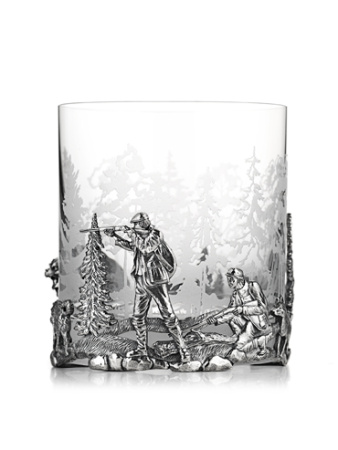 Стакан «Охота» с серебром