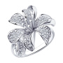 Кольцо из серебра с фианитами «Лилия»