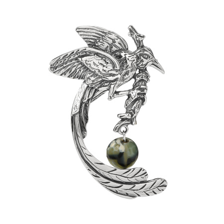 Брошь из серебра «Фазан»