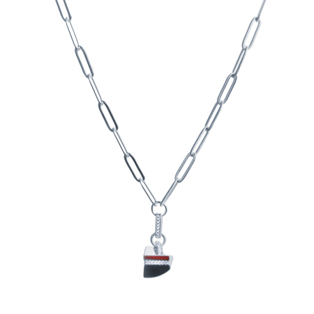 Серебряное колье с ониксом и фианитами