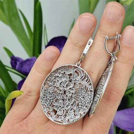 Серьги из серебра «Ягоды»