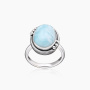 Кольцо из серебра с камнем ларимар