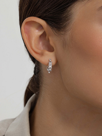 Серьги из серебра с бриллиантами