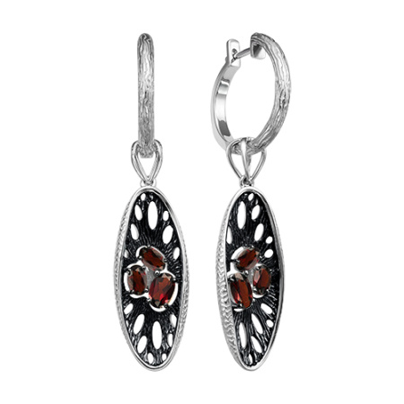 Серьги из серебра с гранатами