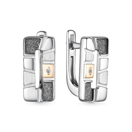 Серебряные серьги с бриллиантами