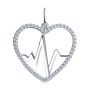 Подвеска из серебра в форме сердца с фианитами