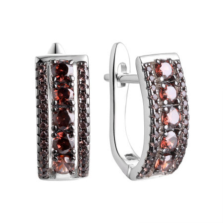 Серьги из серебра с фианитами