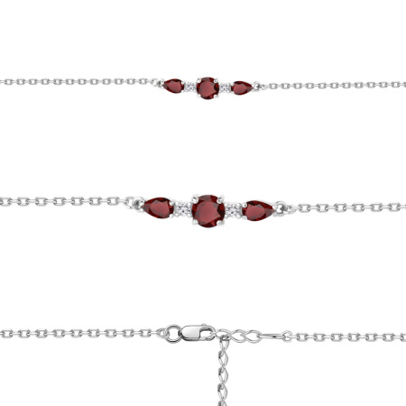 Браслет из серебра с гранатом
