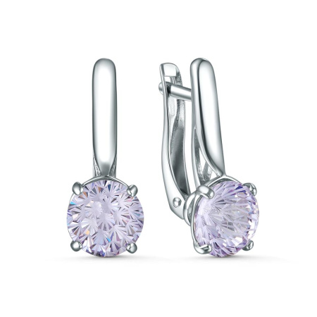 Серьги из серебра с фианитом