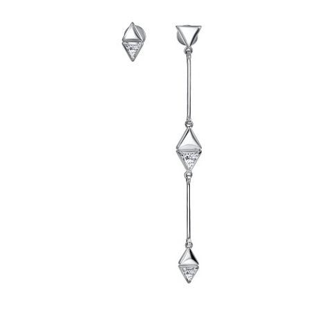 Серьги-пусеты из серебра с фианитами
