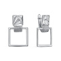 Серьги из серебра с фианитами «Квадрат»
