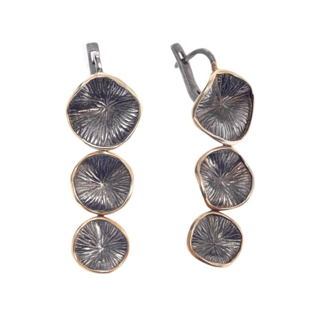 Серебряные серьги с позолотой