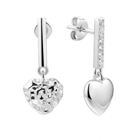 Серьги из серебра с фианитами