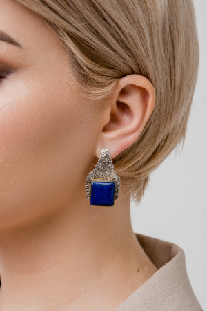 Серебряные серьги «Лазуритовый Пруд»