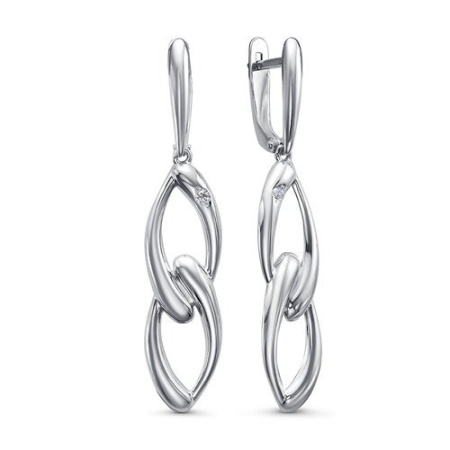 Серьги из серебра с фианитами