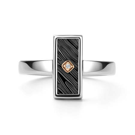 Кольцо из серебра с бриллиантом