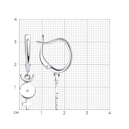 Серьги из серебра с фианитами