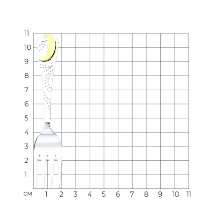 Вилка детская "Луна" с позолотой