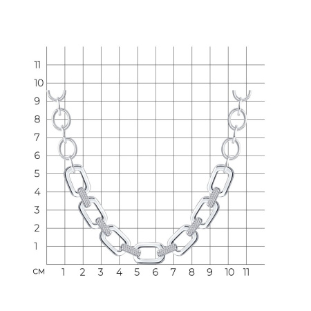 Серебряное колье с фианитами «Цепь»