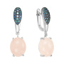 Серебряные серьги с розовым кварцем