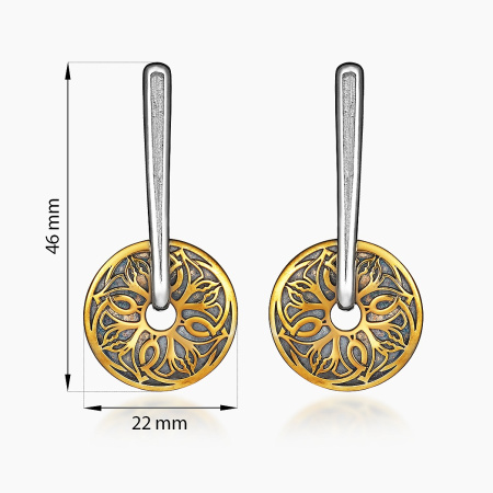 Серьги из серебра с позолотой