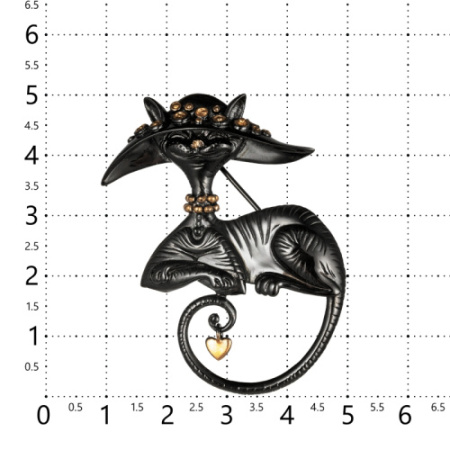 Брошь из серебра «Элегантность - Кошка в образе»