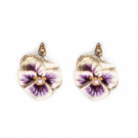 Серебряные серьги с фианитами и эмалью