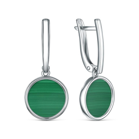 Серьги из серебра с малахитом
