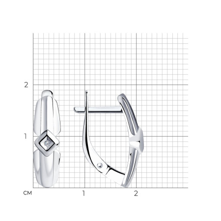 Серьги из серебра с бриллиантами