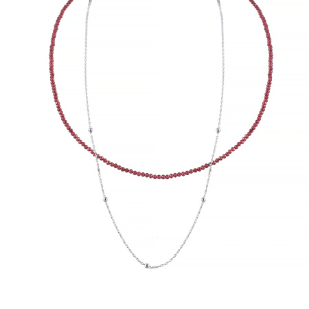 Колье из серебра с гранатами