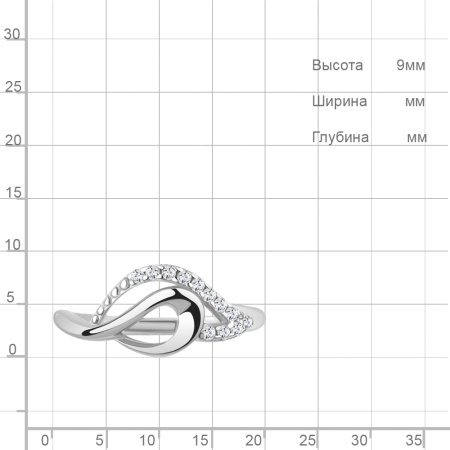 Кольцо из серебра с фианитами