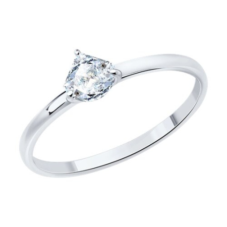 Кольцо из серебра с фианитом