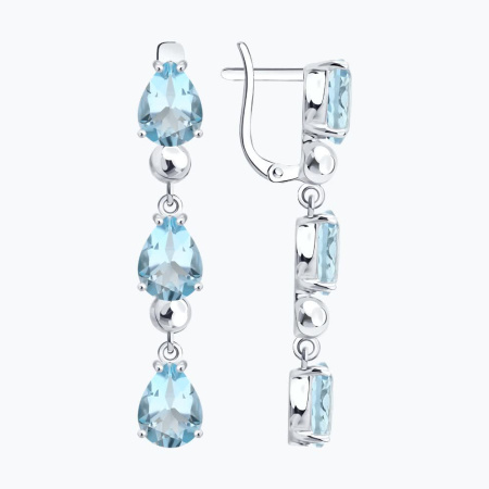 Серьги из серебра с топазами