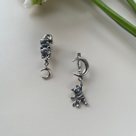 Серьги из серебра «Лунатик»