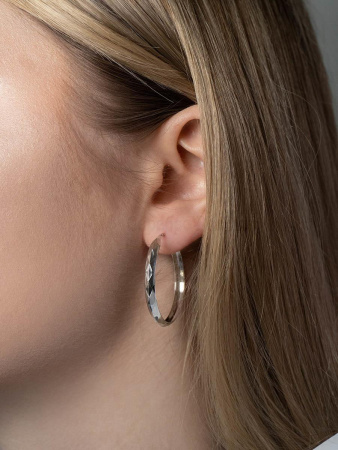 Серьги-конго из серебра с алмазной огранкой