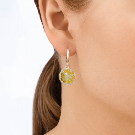 Серебряные серьги-подвески «Бергамот»