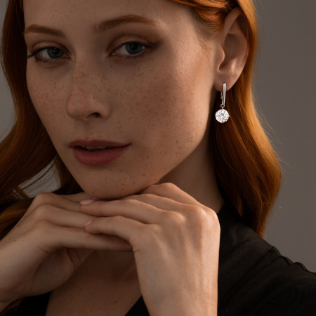 Серебряные серьги с фианитами