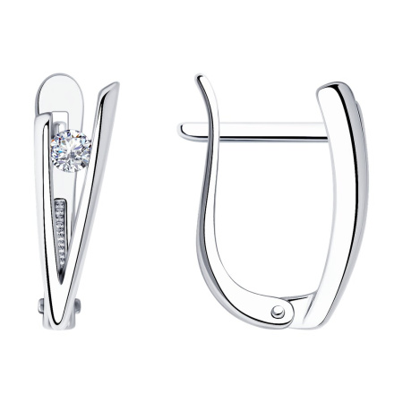 Серьги из серебра с фианитом