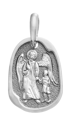 Подвеска из серебра «Образ Ангела Хранителя с ребенком»